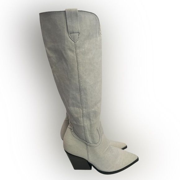 SheIn | Women’s Denim Western Boots – Light Blue Wash | Statement Boots - Picture 4 of 12